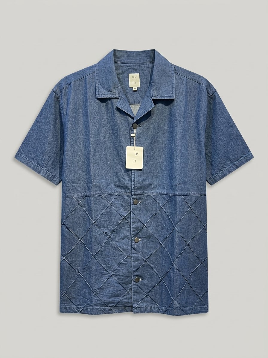 Denim Jeans Down Shoulder Shirt — photo 2